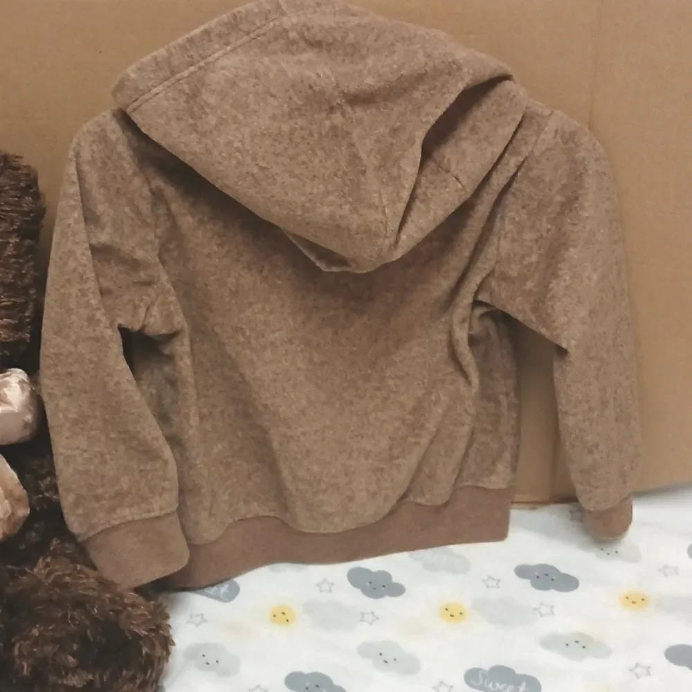 🕳🩷CHILD OF MINE Boys 18M Hooded Sweatshirt Jacket. Brown